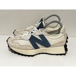 New Balance Womens 327 NB Denim Pack Running Shoe Sz 8.5 White Sneaker WS327JB